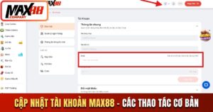 Cập nhật tài khoản MAX88